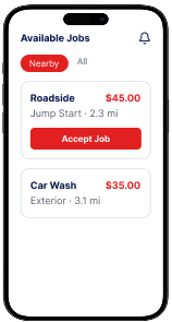 Available Jobs App Screen